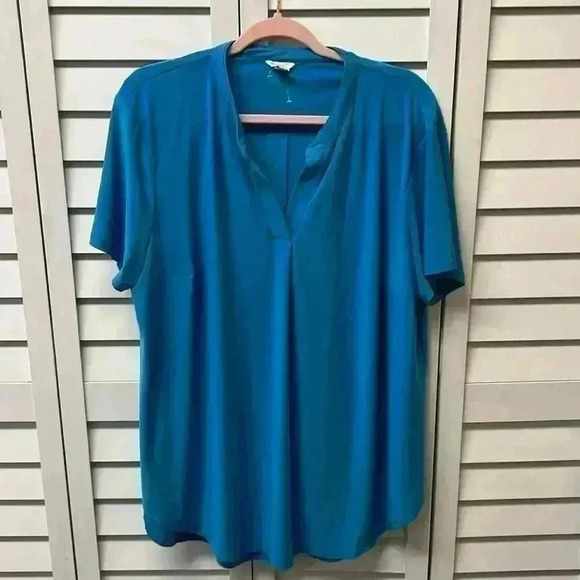Cato V-Neck Top Size 18/20W Turquoise NWOT - Picture 1 of 4